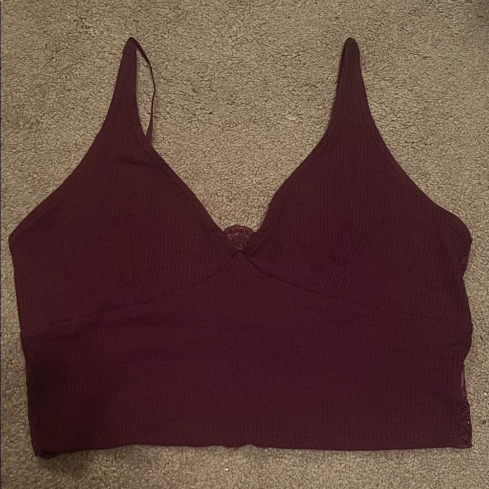 Garage Burgundy Crop Top
